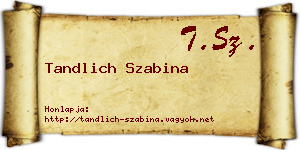 Tandlich Szabina névjegykártya